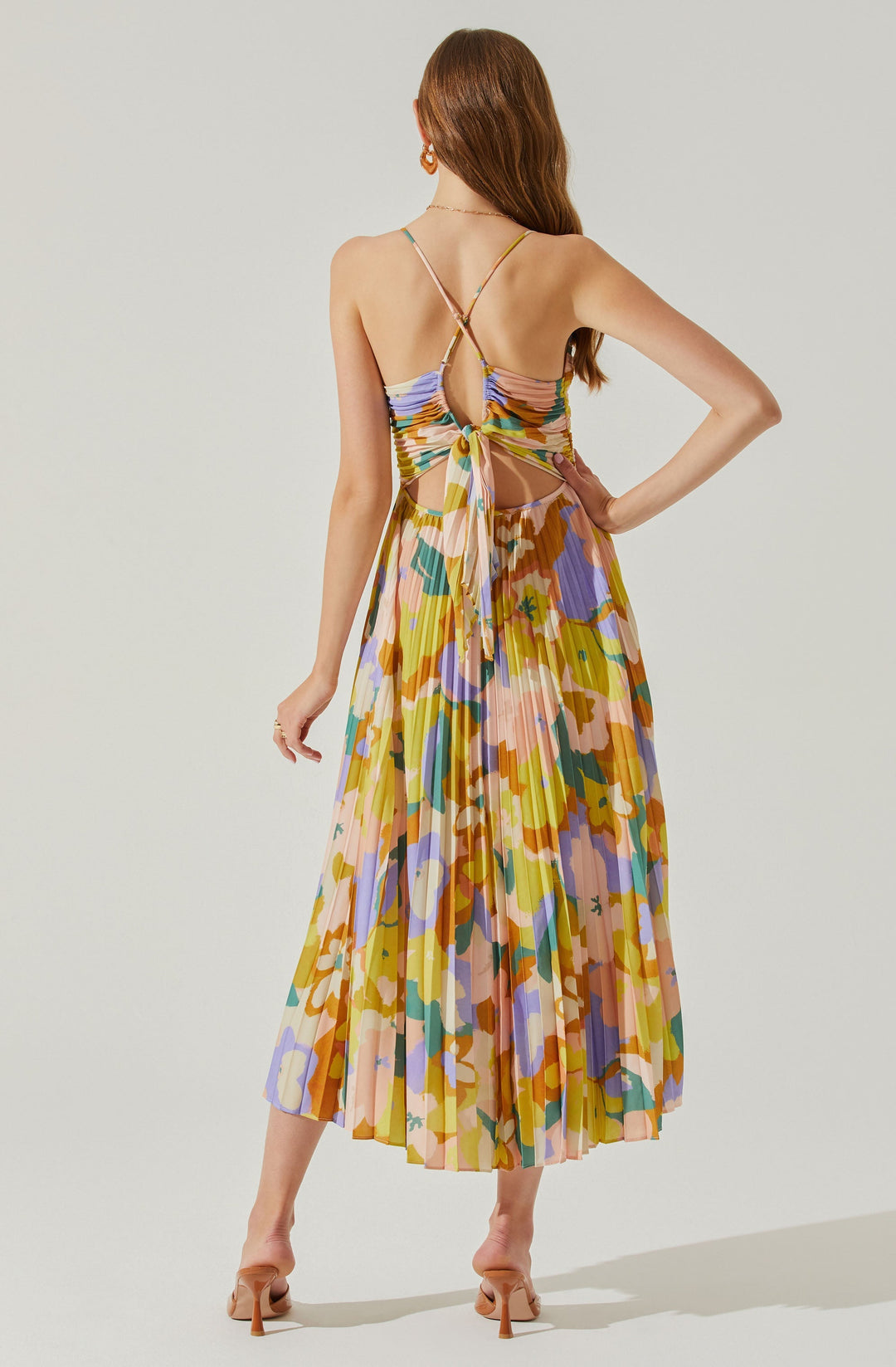 JUNE | STAY COOL FLORAL PLISSÉ MIDI DRESS