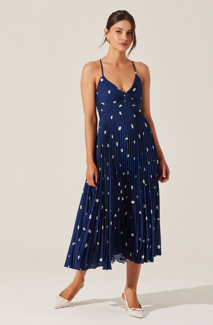JUNE | STAY COOL FLORAL PLISSÉ MIDI DRESS