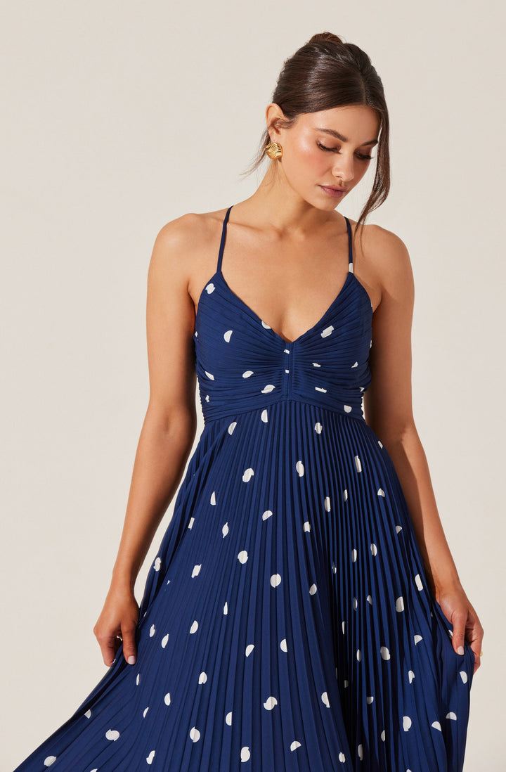 JUNE | STAY COOL FLORAL PLISSÉ MIDI DRESS