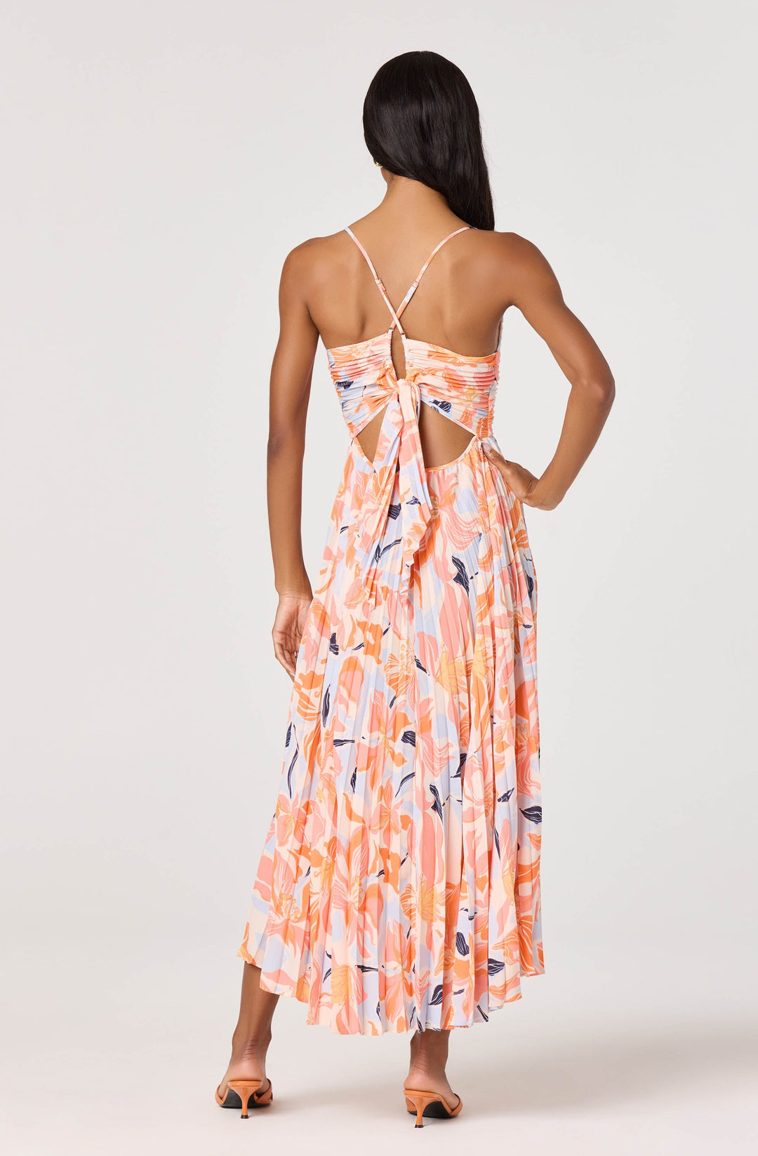 JUNE | STAY COOL FLORAL PLISSÉ MIDI DRESS