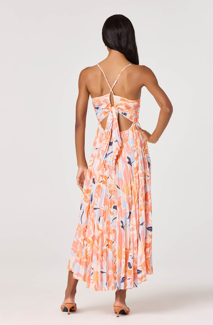 JUNE | STAY COOL FLORAL PLISSÉ MIDI DRESS