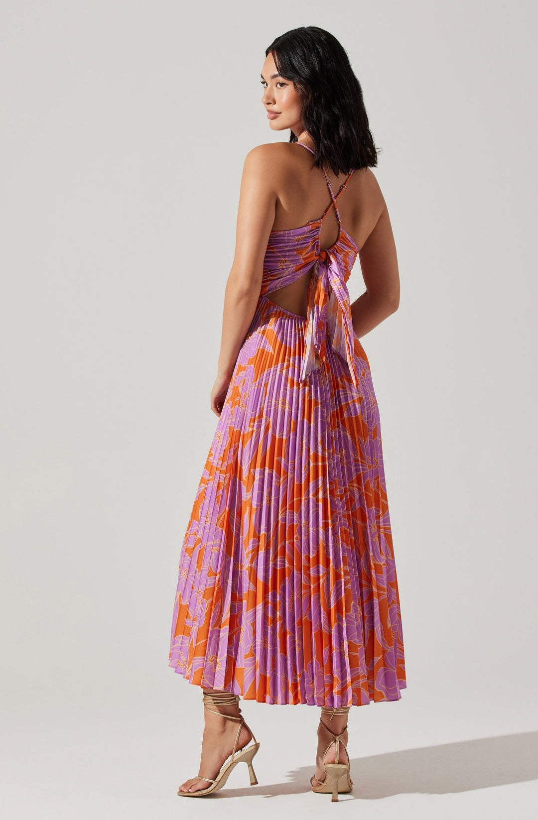 JUNE | STAY COOL FLORAL PLISSÉ MIDI DRESS