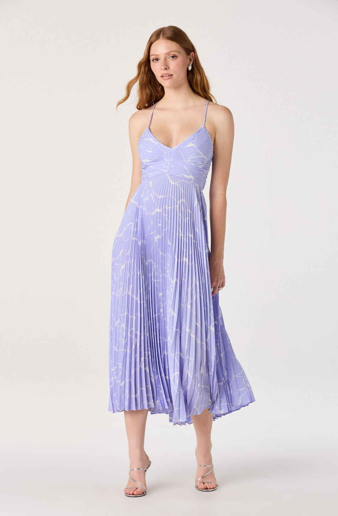 JUNE | STAY COOL FLORAL PLISSÉ MIDI DRESS