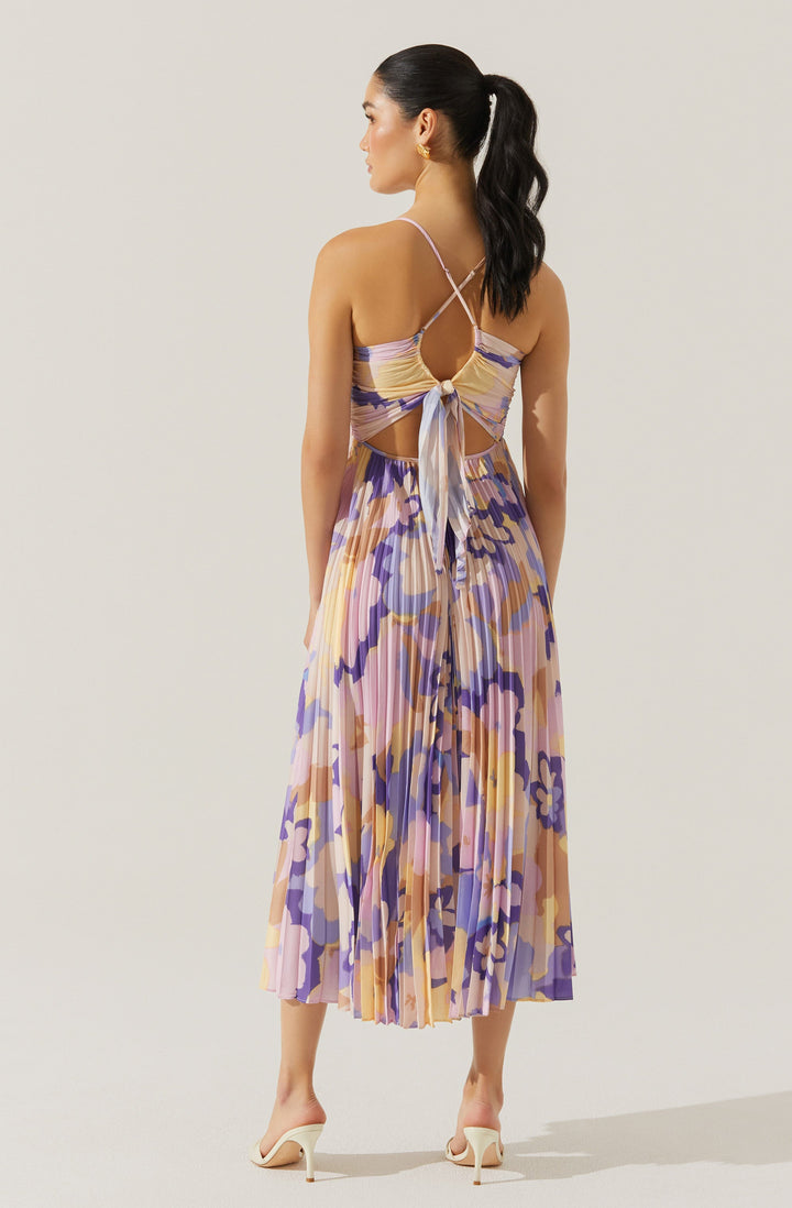 JUNE | STAY COOL FLORAL PLISSÉ MIDI DRESS