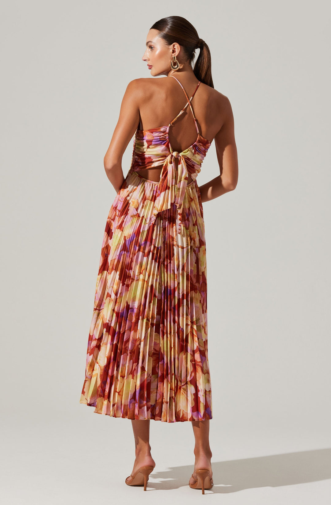 JUNE | STAY COOL FLORAL PLISSÉ MIDI DRESS