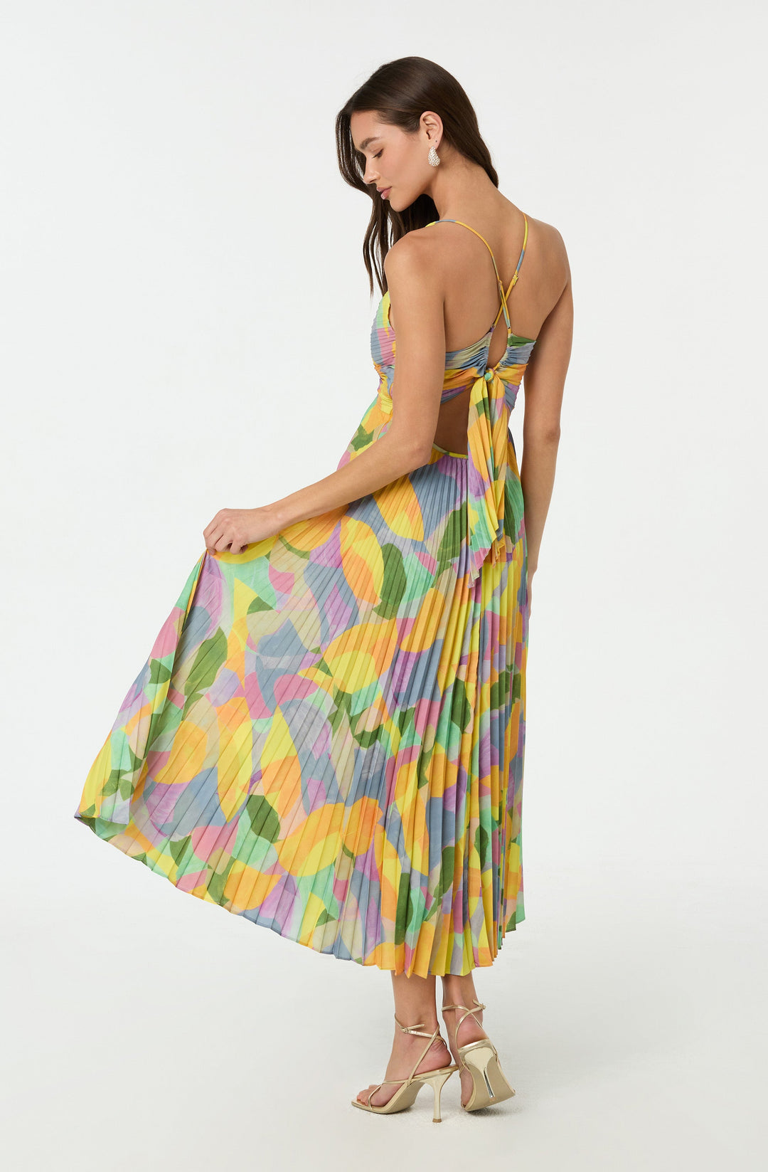 JUNE | STAY COOL FLORAL PLISSÉ MIDI DRESS