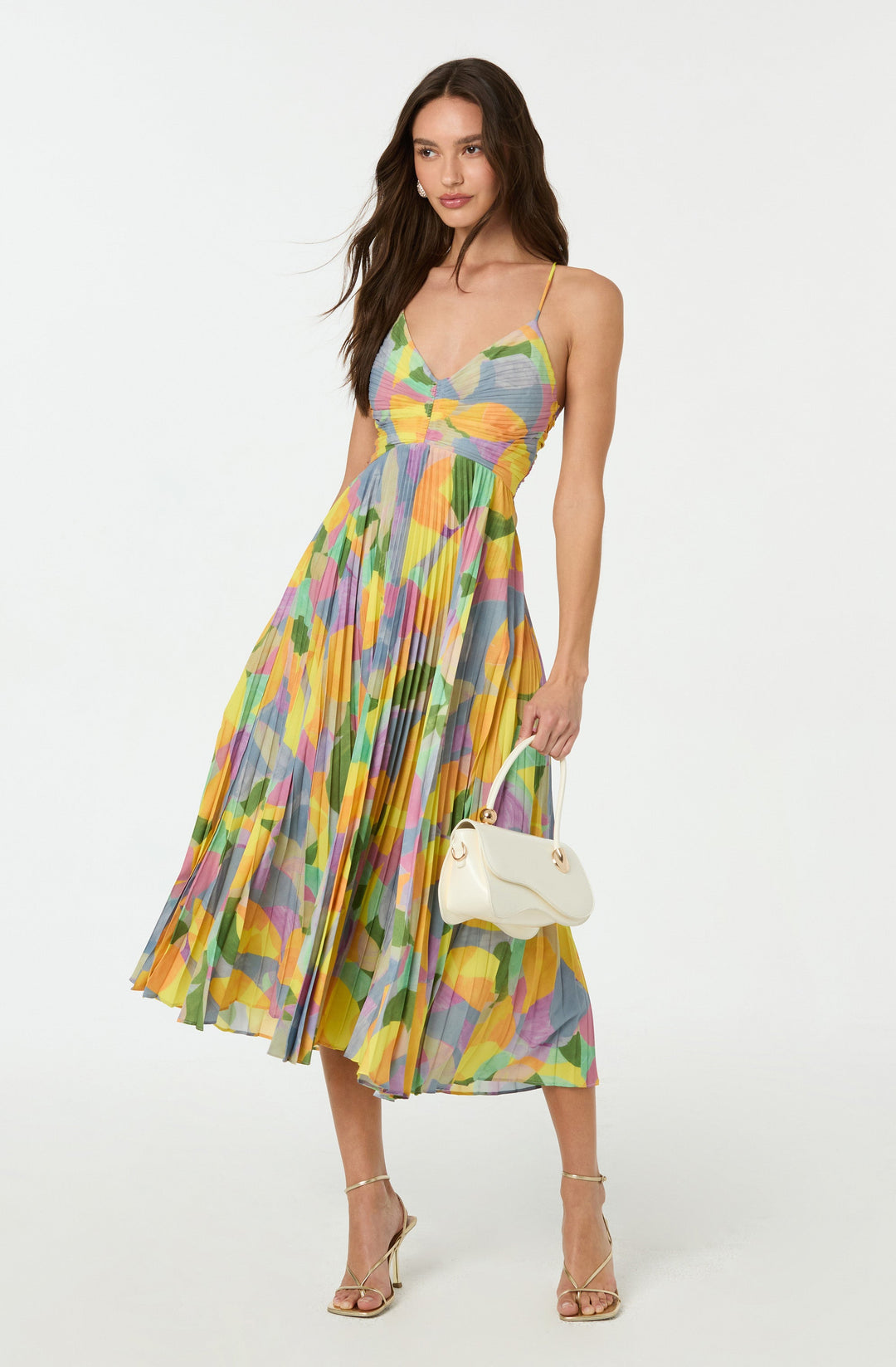 JUNE | STAY COOL FLORAL PLISSÉ MIDI DRESS