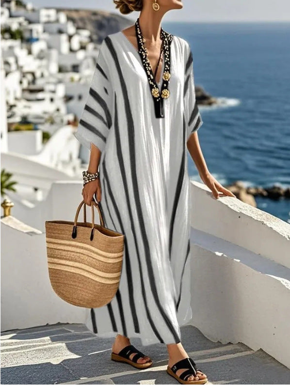 PHYLLIS | TUMMY COVERAGE CAFTAN MAXI DRESS