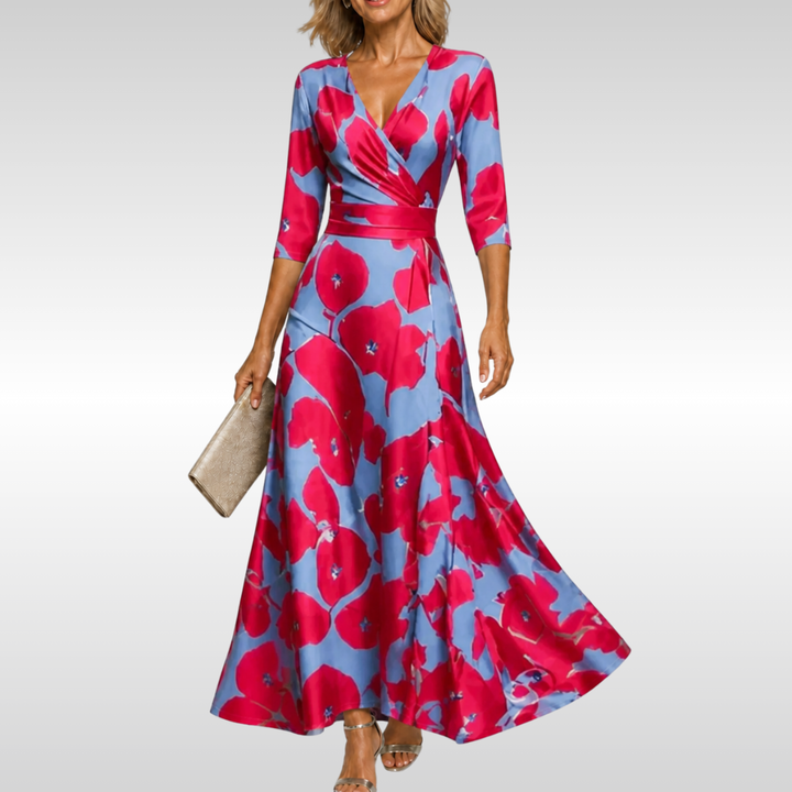 BEATRICE | ARM COVERAGE FLORAL WRAP DRESS