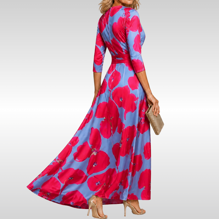 BEATRICE | ARM COVERAGE FLORAL WRAP DRESS