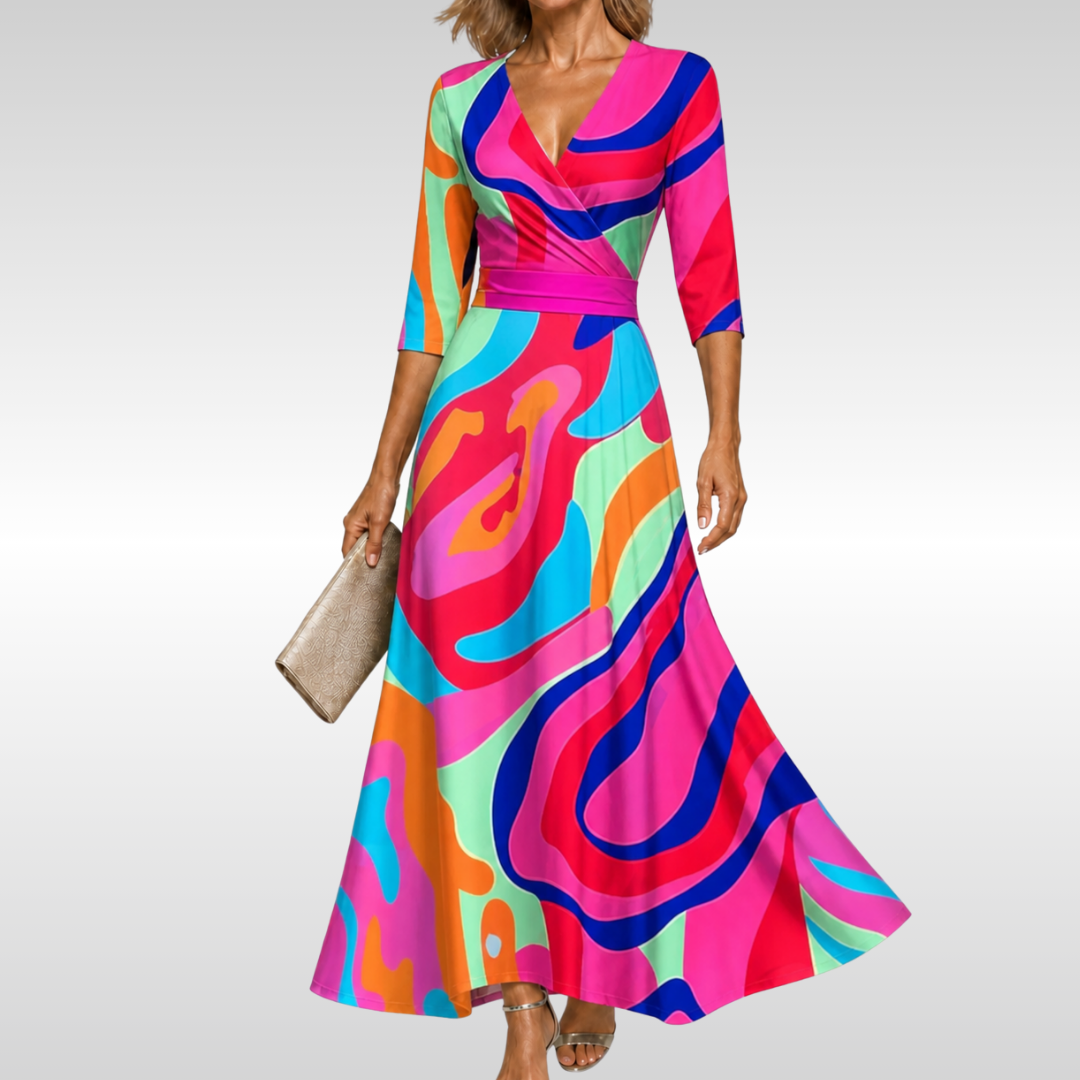 BEATRICE | ARM COVERAGE FLORAL WRAP DRESS