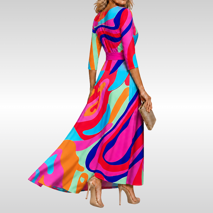BEATRICE | ARM COVERAGE FLORAL WRAP DRESS