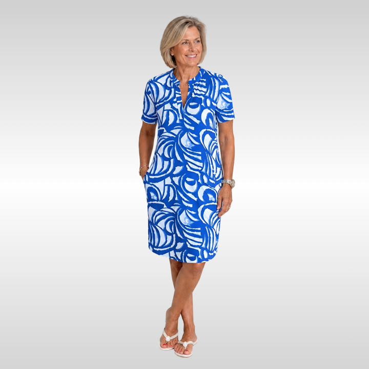 EVELYN | STAY COOL PRINTED KNEE LENGTH DRESS