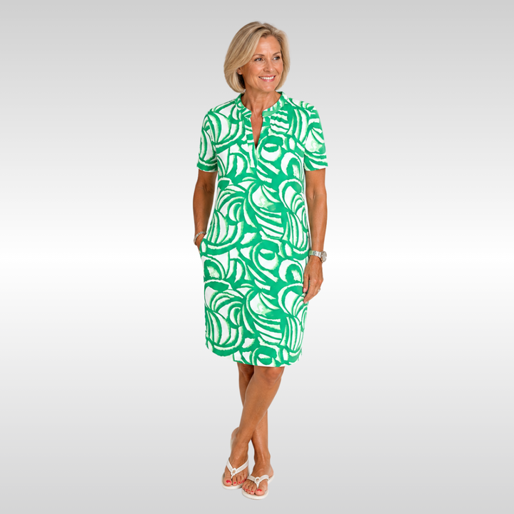 EVELYN | STAY COOL PRINTED KNEE LENGTH DRESS