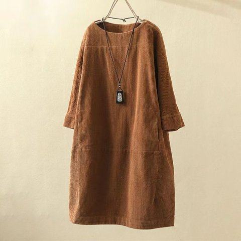 EVELYN CORDUROY SHIFT DRESS | EFFORTLESS COMFORT, FLATTERING SHAPE