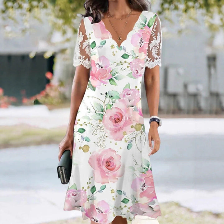 THELMA | ARM COVERAGE LACE SLEEVE MIDI DRESS
