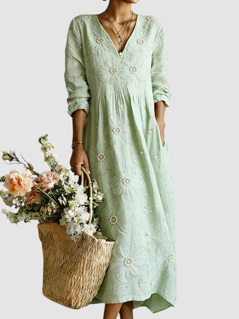 EDITH | TUMMY COVERAGE LONG SLEEVE MIDI DRESS
