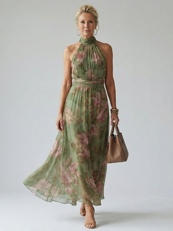 CARMEN | TUMMY COVERAGE HALTER MIDI DRESS