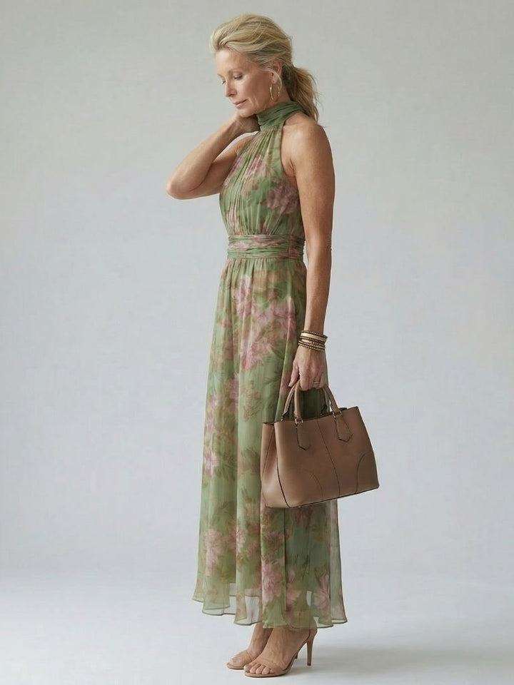 CARMEN | TUMMY COVERAGE HALTER MIDI DRESS