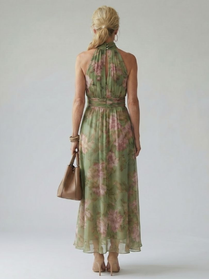 CARMEN | TUMMY COVERAGE HALTER MIDI DRESS