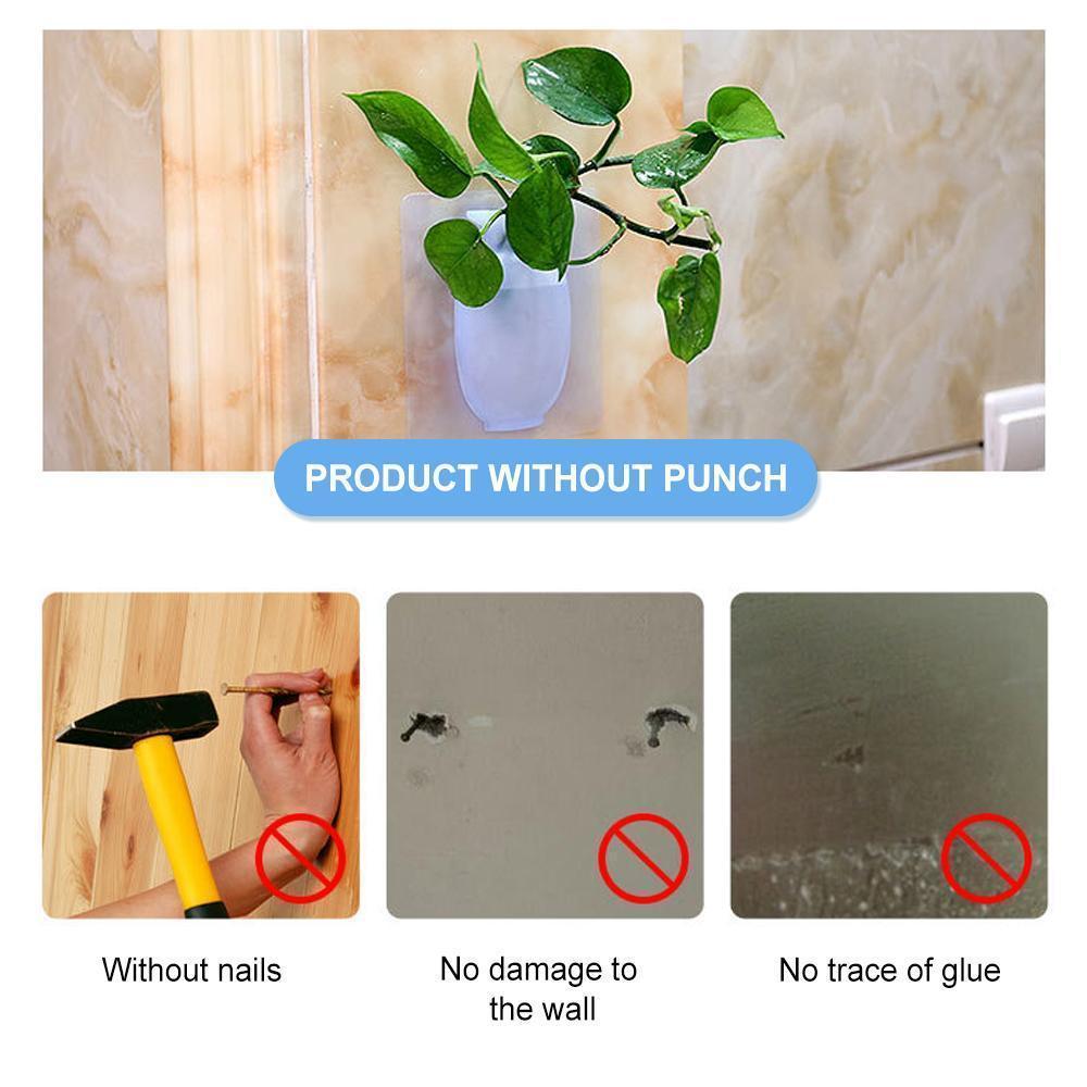 Adhesive Wall Vase Reusable Polymer Set of 7 6