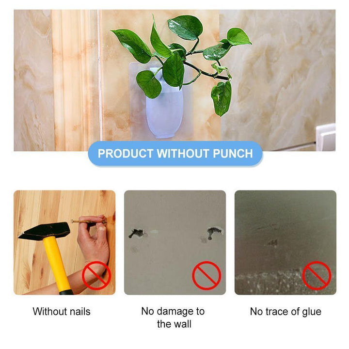 Adhesive Wall Vase Reusable Polymer Set of 7 6