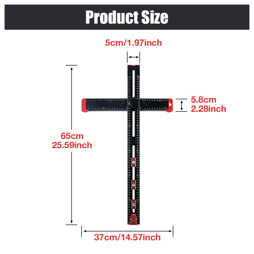 Adjustable T Square Ruler 25.6 Inch Aluminum 2