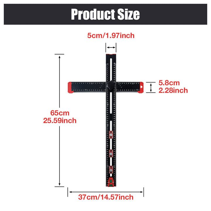 Adjustable T Square Ruler 25.6 Inch Aluminum 2
