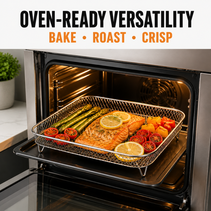 Air Fryer Rack Set of 3 Stackable Stainless Steel Rectangular 9