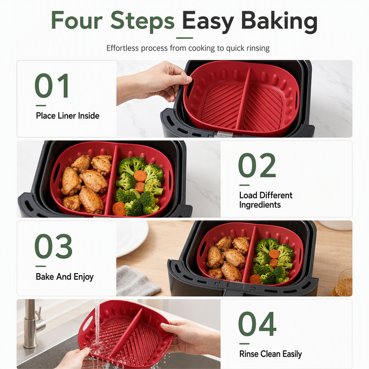 Air Fryer Silicone Liner Divided 3 Pack 5
