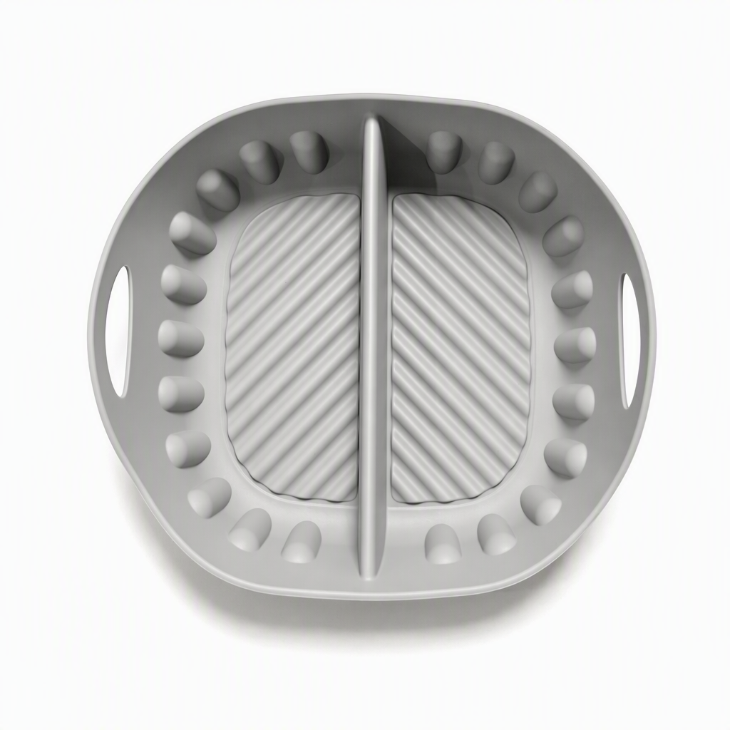 Air Fryer Silicone Liner Divided 3 Pack Gray 1