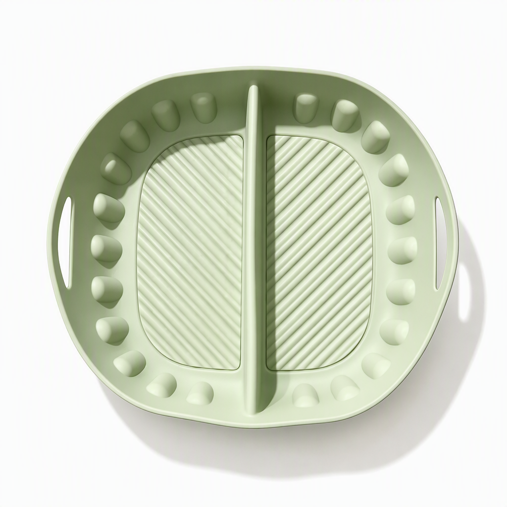 Air Fryer Silicone Liner Divided 3 Pack Green 1
