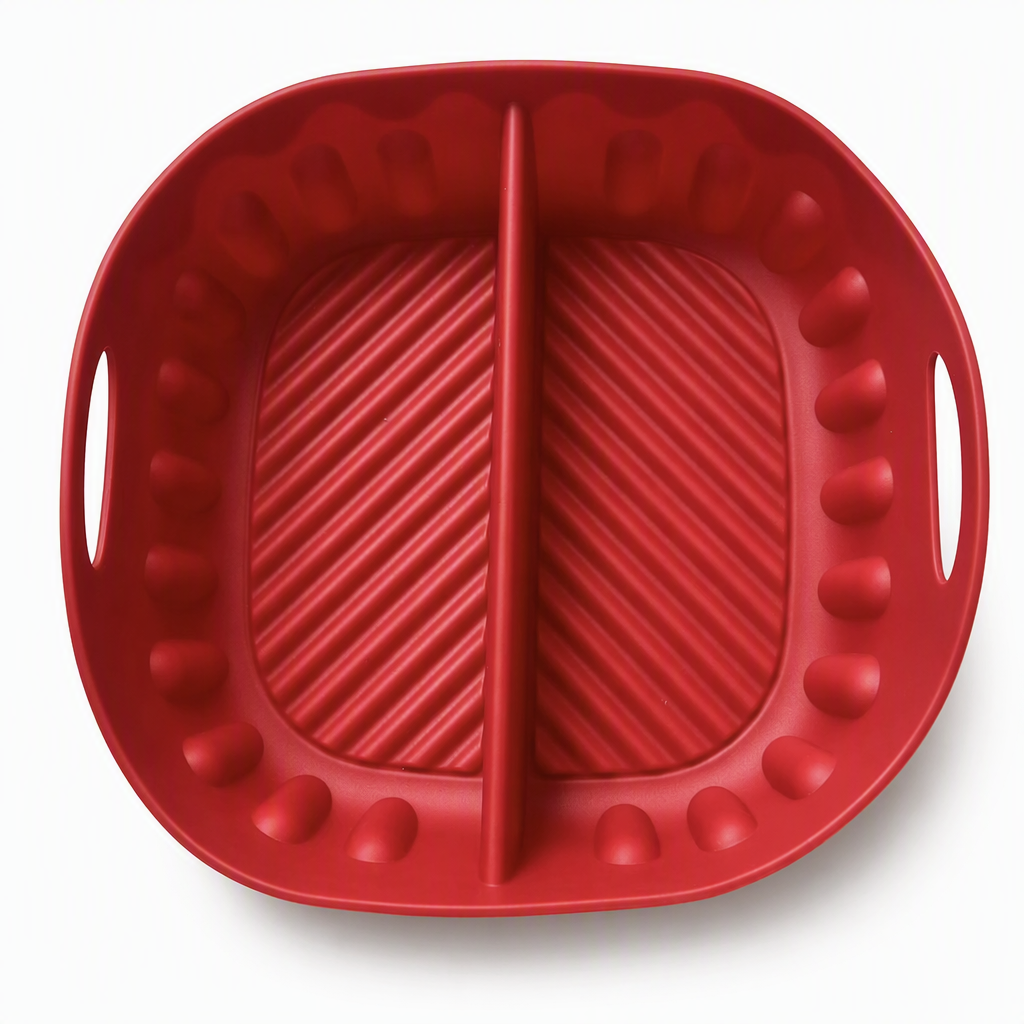 Air Fryer Silicone Liner Divided 3 Pack Red 1
