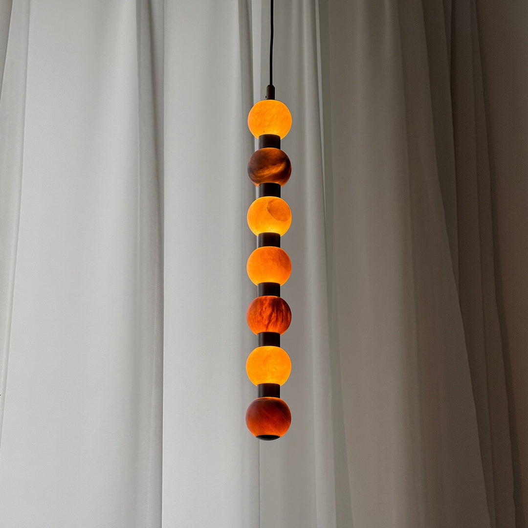 Alabaster Bead Pendant Light Stacked Cluster 4 Light 10.2 in 3