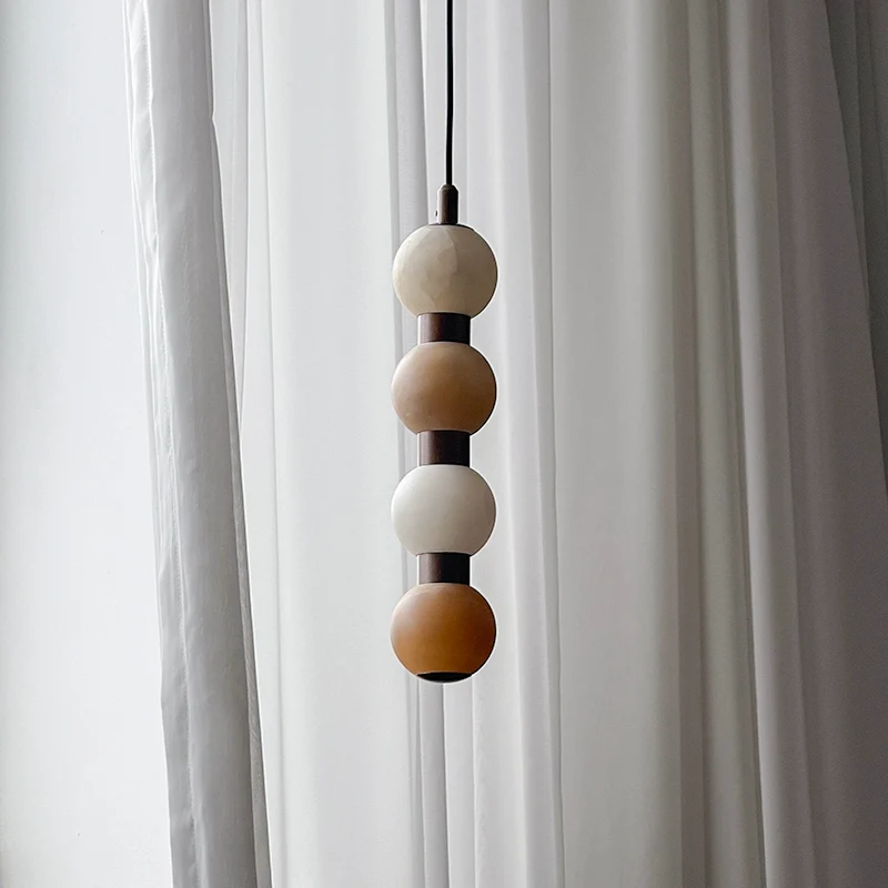 Alabaster Bead Pendant Light Stacked Cluster 4 Light 10.2 in 4 Light 2.4 x 10.2 in 1