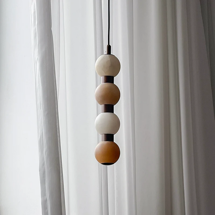 Alabaster Bead Pendant Light Stacked Cluster 4 Light 10.2 in 4 Light 2.4 x 10.2 in 1