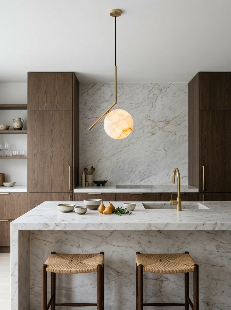 Alabaster Globe Pendant Light Angled Metal Rod 9.1 in 8