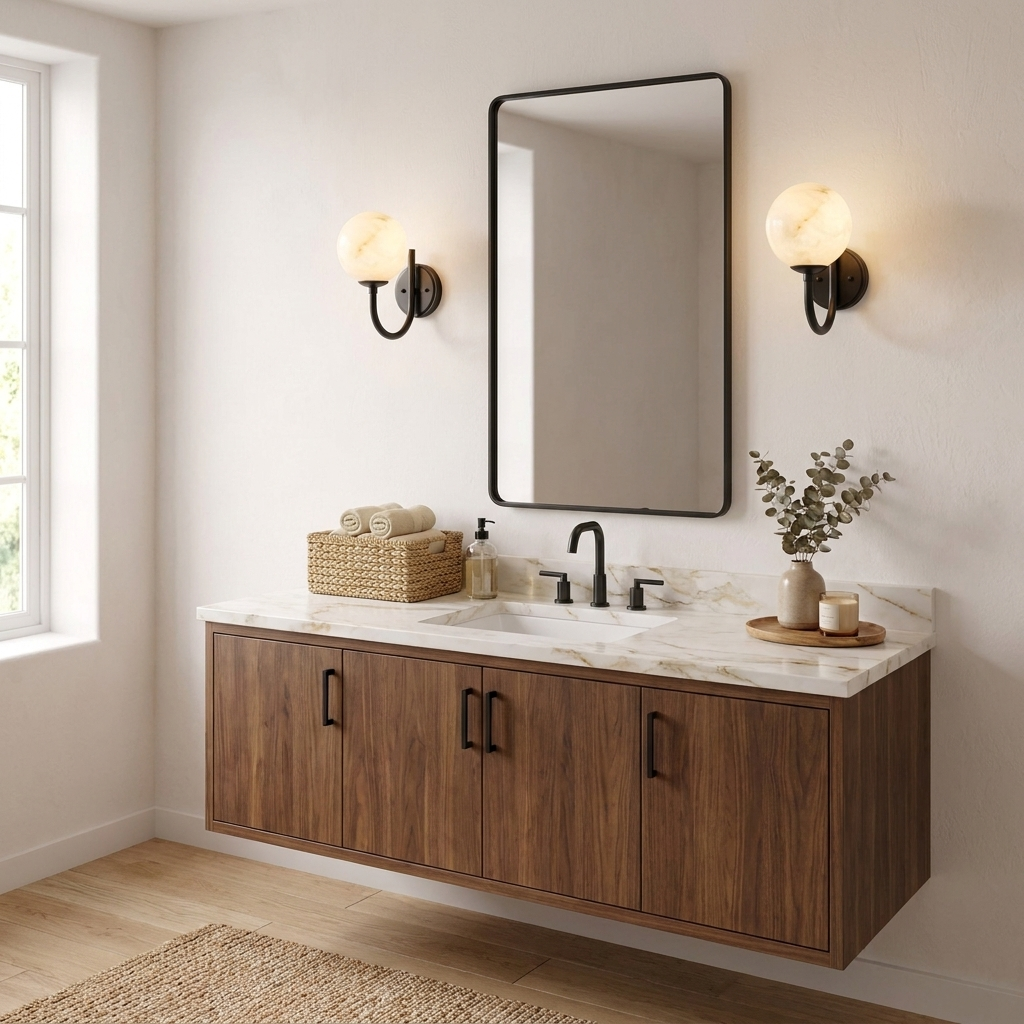 Alabaster Globe Wall Sconce Curved J Arm 9.8 in Set of 3 5
