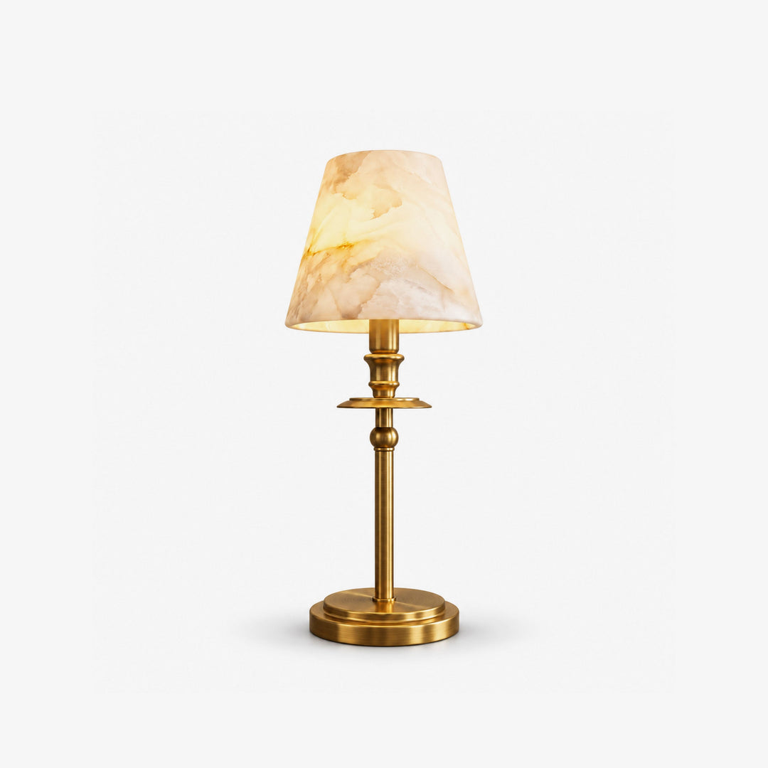 Alabaster Shade Candlestick Table Lamp 12.2 in 1