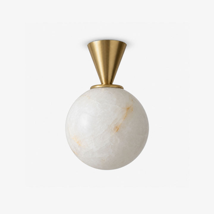 Alabaster Sphere Flush Ceiling Light Cone Canopy 5.9 in 1