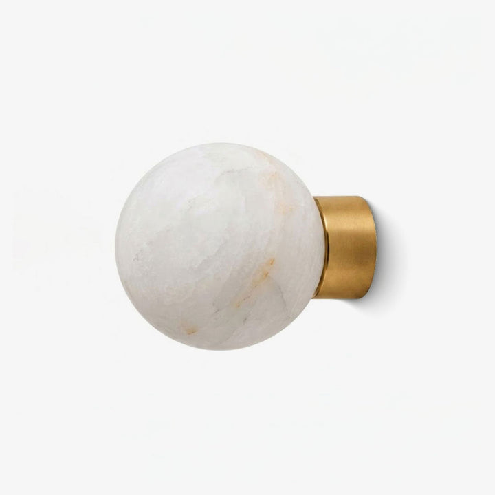Alabaster Sphere Wall Sconce Round Mount 5.9 in Set of 2 1