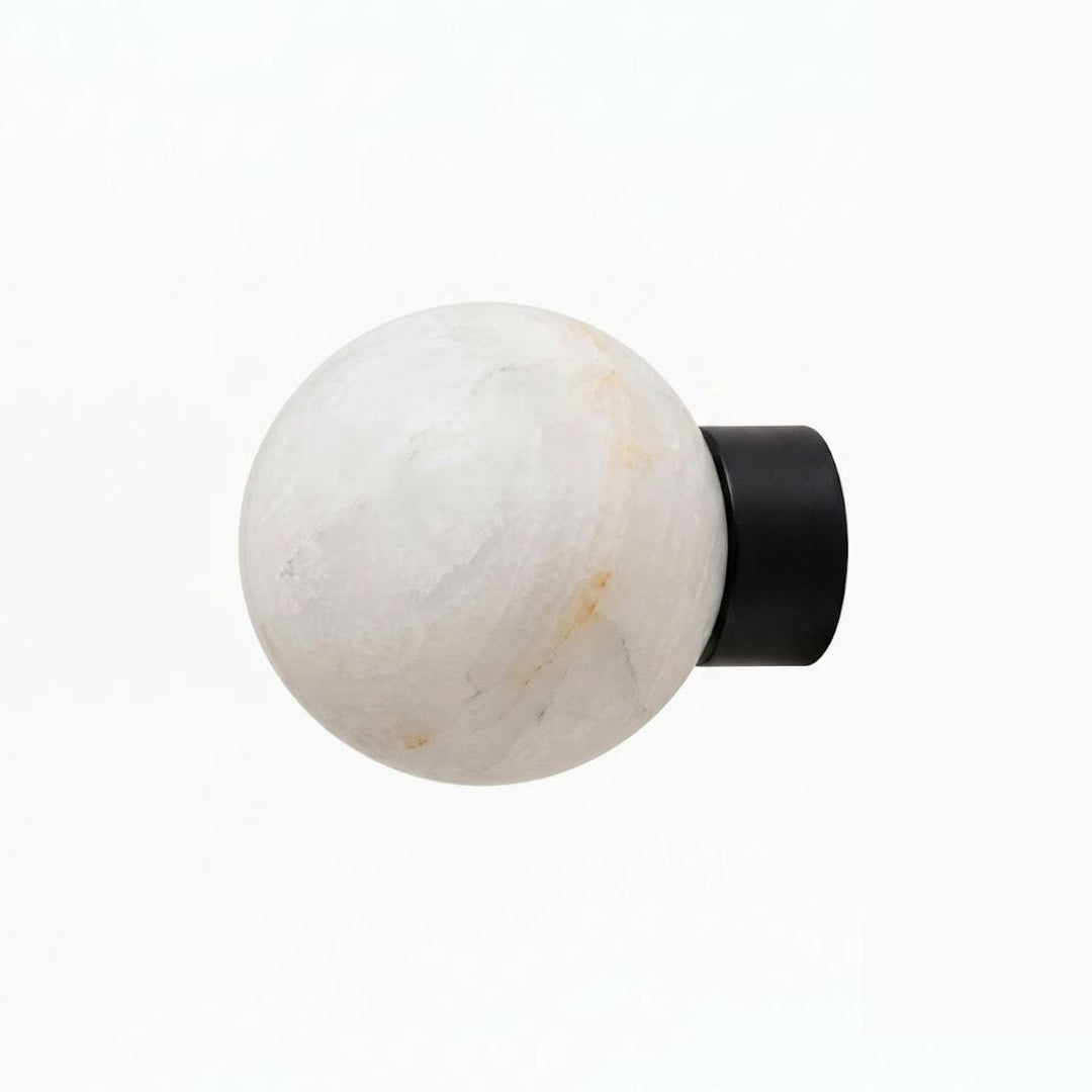 Alabaster Sphere Wall Sconce Round Mount 5.9 in Set of 2 Black 1