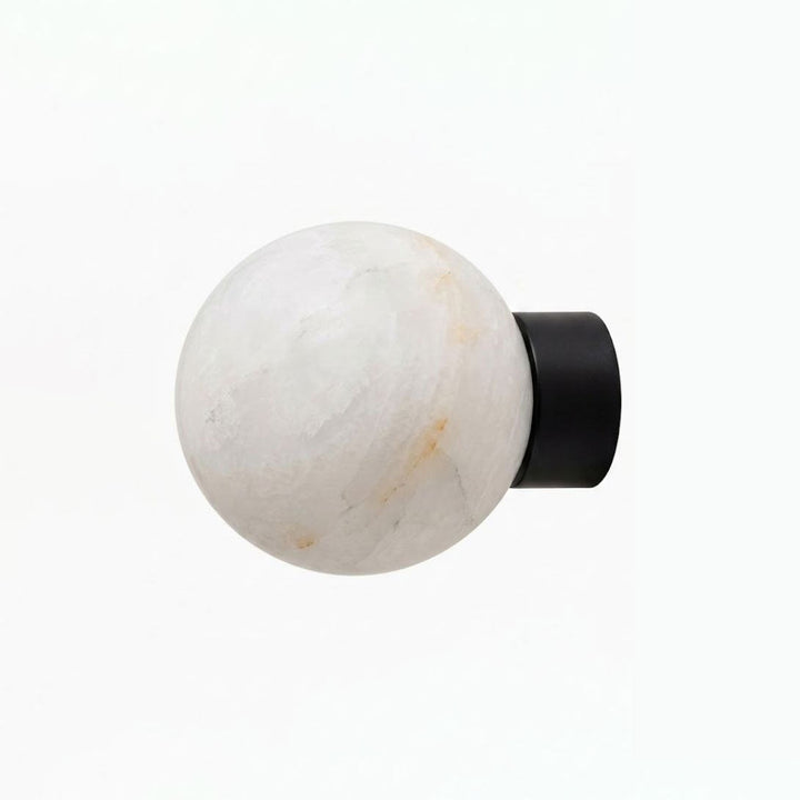 Alabaster Sphere Wall Sconce Round Mount 5.9 in Set of 2 Black 1
