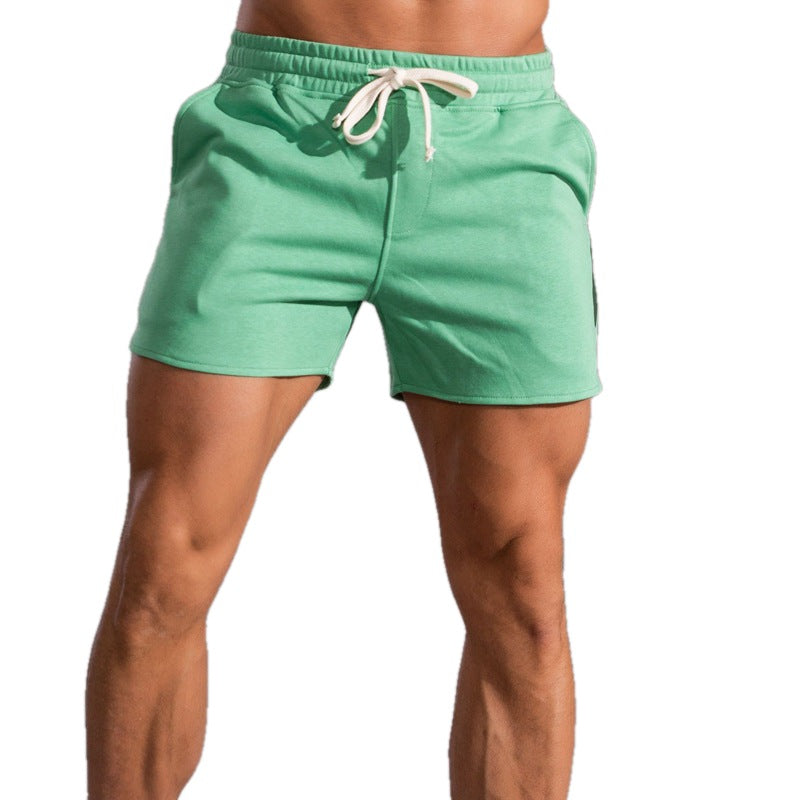 Athletic Curved Hem Cotton Blend Drawstring Shorts Set of 3 on white