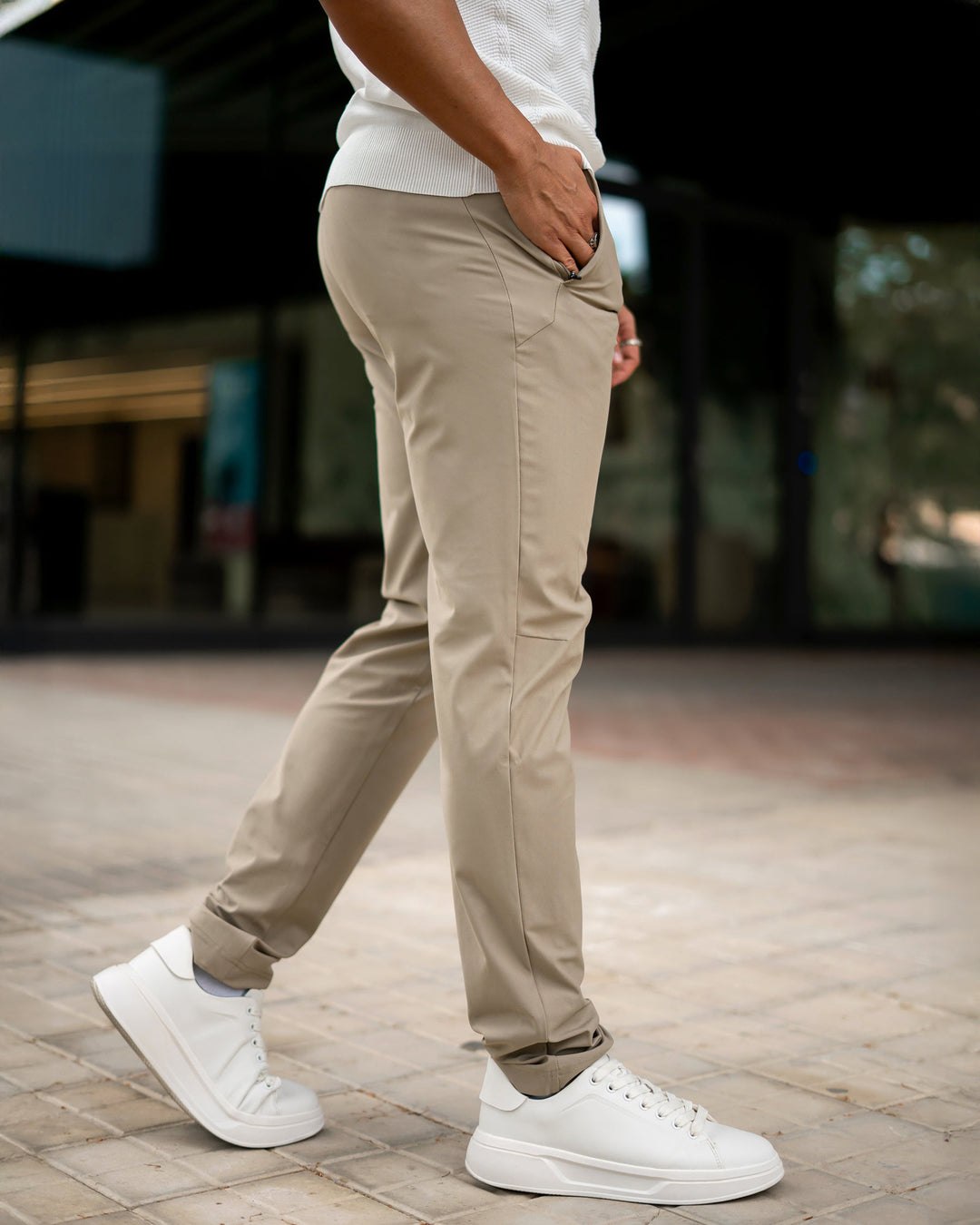 Athletic Fit Stretch Chino Pants Set of 3 Khaki 2