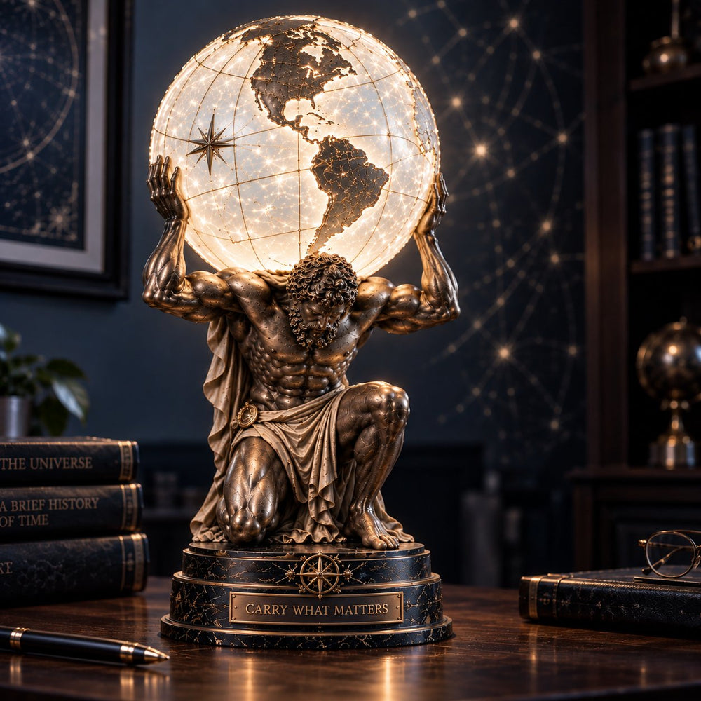 Atlas Globe Sculpture Table Lamp 12 Inch Set of 2 1