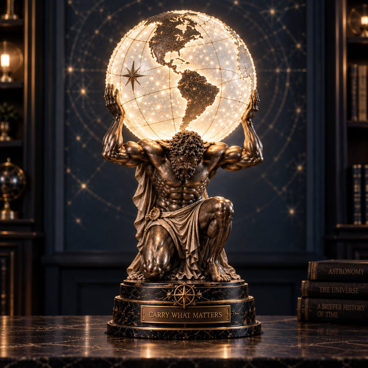 Atlas Globe Sculpture Table Lamp 12 Inch Set of 2 2