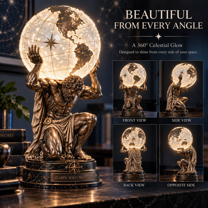 Atlas Globe Sculpture Table Lamp 12 Inch Set of 2 5