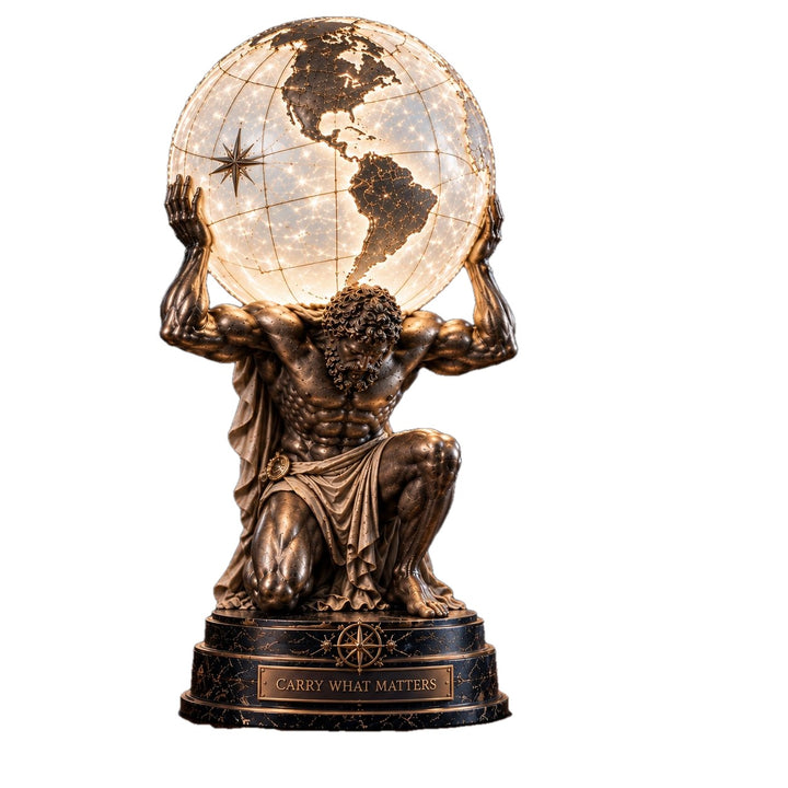 Atlas Globe Sculpture Table Lamp 12 Inch Set of 2 on white