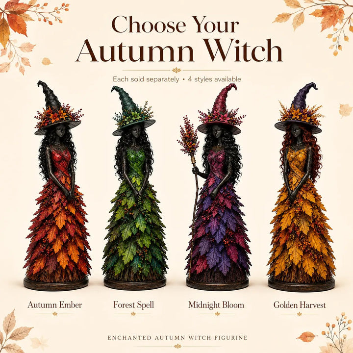 Autumn Witch Figurine Resin 12.2 Inch 1